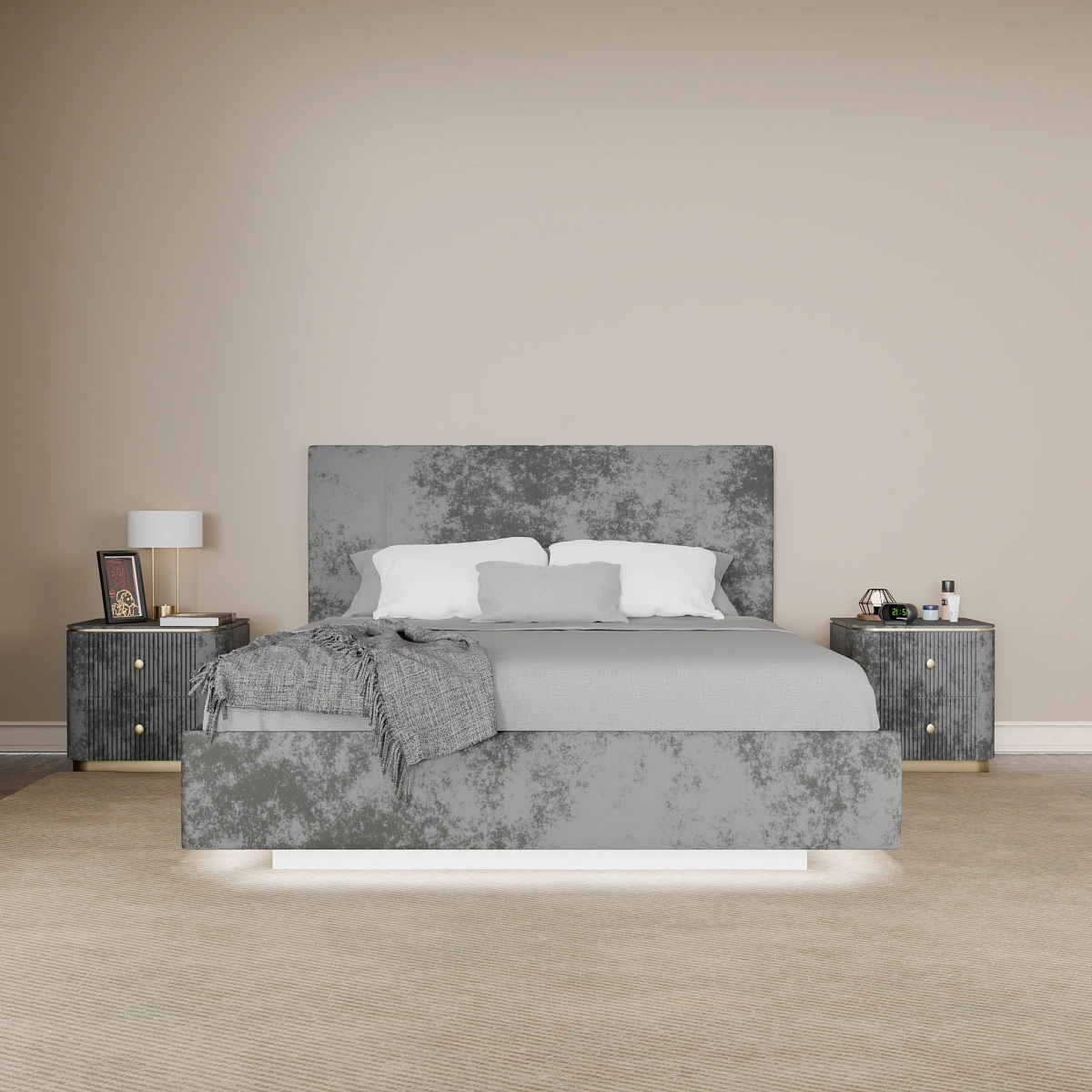 Кровать с подъемным механизмом Диона Графит 180х200 (avatr26)